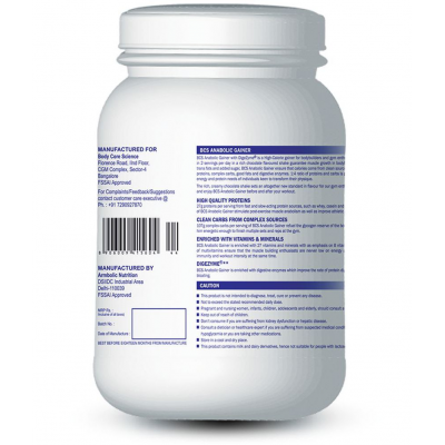 Body Core Science Anabolic Gainer 1 kg Mass Gainer Powder