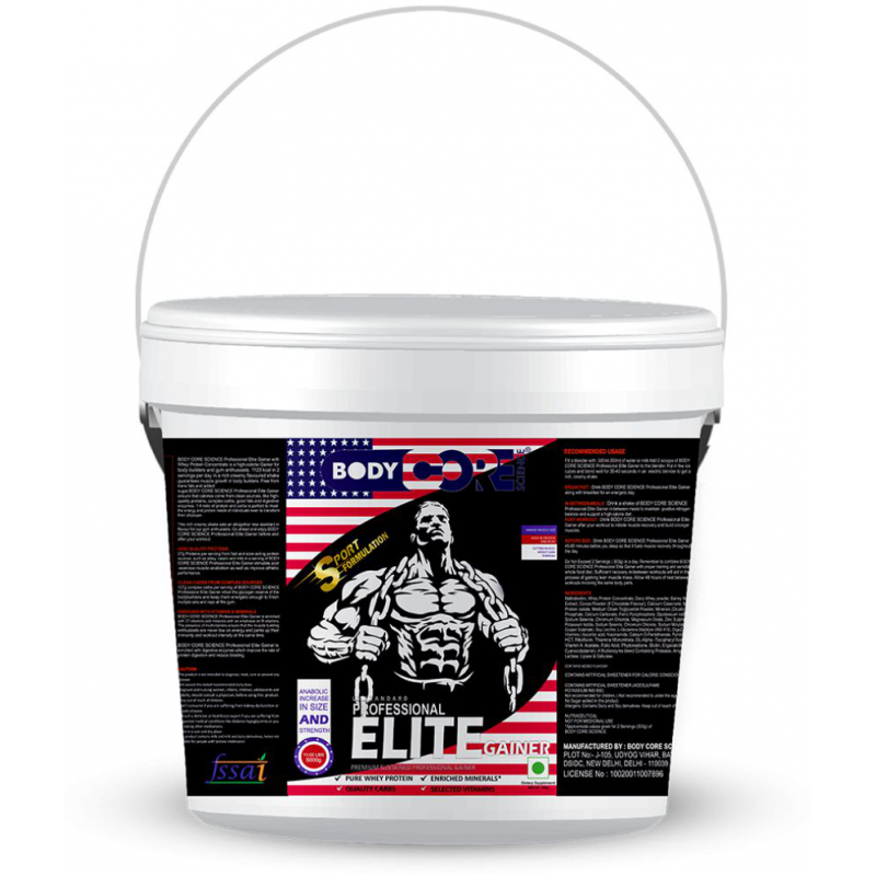 Body Core Science Elite Gainer 5 kg Mass Gainer Powder