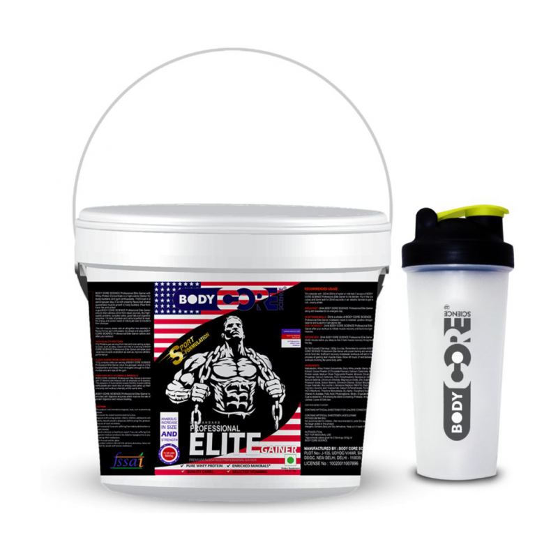 Body Core Science Professional Elite Gainer 5 kg Weight Gainer Powder Single Pack