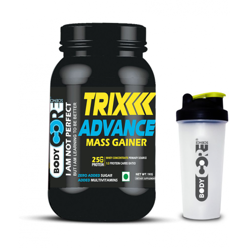 Body Core Science Trix Advance Mass Gainer 1 kg Weight Gainer Powder Single Pack
