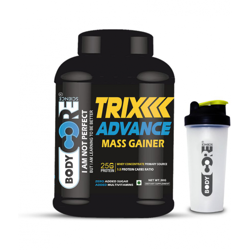 Body Core Science Trix Advance Mass Gainer 3 kg Weight Gainer Powder Single Pack