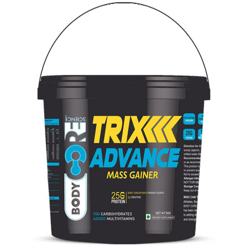 Body Core Science Trix Advance Mass Gainer 5 kg Weight Gainer Powder