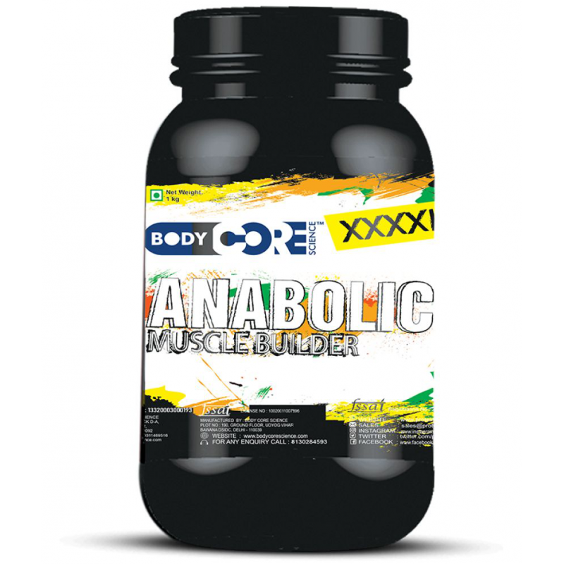 Body Core Science XXXXL Anabolic Muscle Builder 1 kg Mass Gainer Powder