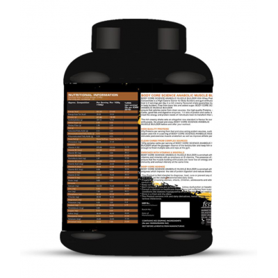 Body Core Science XXXXL Anabolic Muscle Builder With Shaker 3 kg Weight Gainer Powder Single Pack