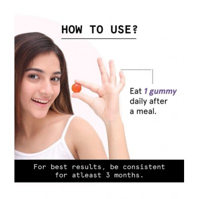 Bodywise Biotin Hair Gummies for Hair Fall | No Added Sugar | Multivitamins | Biotin Supplements for Stronger Hair | 60 Gummies Bodywise Biotin Hair Gummies for Hair Fall | No Added Sugar | Multivitamins | Biotin Supplements for Stronger Hair | 60 Gummies