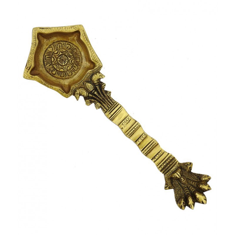 Brass Diya Kapoor Arti Spoon Made of Metal Decorative Deepak