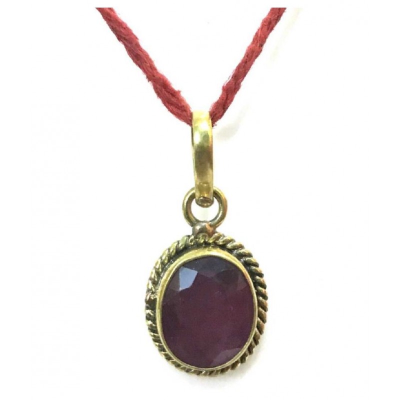 Brass Ruby Stone Pendant