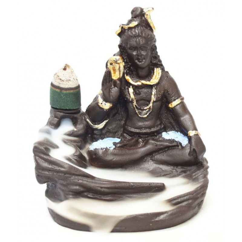 Buzz Lord Shiva Smoke Back Flow Cone Incense Holder With 10 Cone Assorted Polyresin Sculptures - Pack of 1 Buzz Lord Shiva Smoke Back Flow Cone Incense Holder With 10 Cone Assorted Polyresin Sculptures - Pack of 1