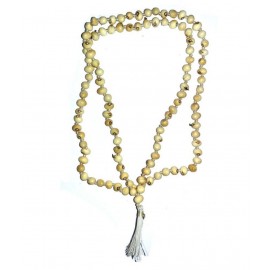 CHEZEL® Natural Safed Gunja mla White gunja mala for pooja japa mala 108+1 beads NECKWEAR