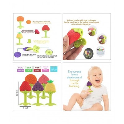 CHILD CHIC Fruit Shape Silicone Teething toys (TEETHER)  RANDOM COLOR.(1PC)