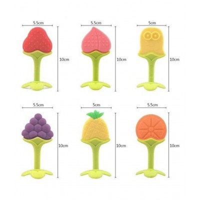CHILD CHIC Fruit Shape Silicone Teething toys (TEETHER)  RANDOM COLOR.(1PC)
