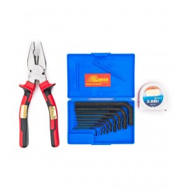 COMBINATION PLIER 8" ( 200 MM ), ALLEN KEY SET/ 9 PC AND MEASURING TAPE 3 MTR/10 FEET/120 INCHES (PACK OF 2)