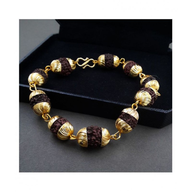 CYAN SPRITUAL Five Mukhi Nepali Certified Rudraksha Bracelet