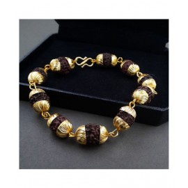 CYAN SPRITUAL Five Mukhi Nepali Certified Rudraksha Bracelet