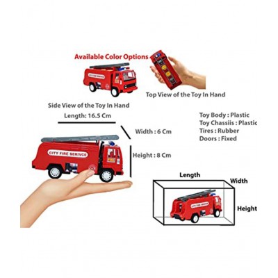 Car Toy for Kids Combo of Pull Back Action Creta KRT Car with Fire Tender Truck Toy Car for Kids and Boys