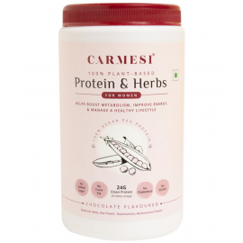 Carmesi Protein & Herbs for Women | 100% Vegan Pea Protein | Chocolate Flavoured | 500 gm (16 Servings) | Plant-Based