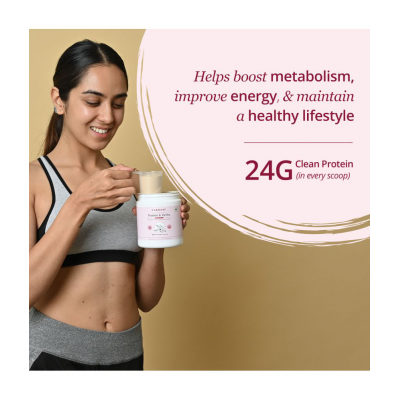 Carmesi Protein & Herbs for Women | 100% Vegan Pea Protein| Chocolate Flavoured | 225 gm (7 Servings) | Plant-Based