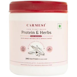 Carmesi Protein & Herbs for Women | 100% Vegan Pea Protein| Chocolate Flavoured | 225 gm (7 Servings) | Plant-Based