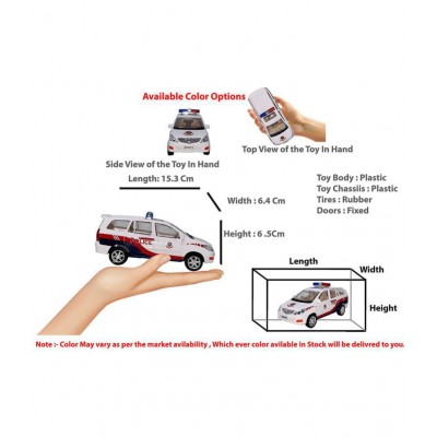 Centy Toys Combo of Pull Back Action SUV  Fortuner Interceptor with PCR Model Toy Car for Kids and Boys (Color May Vary)
