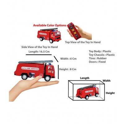 Centy Toys Pull Back Action Fire Tender Truck Toy for Kids (Color May Vary)
