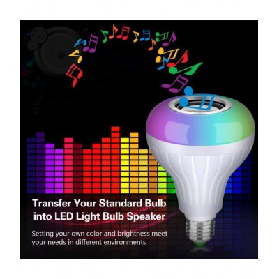 Cereto (Pack Of 2 Led Music Lights) 12 Watts LED Music Lights with Bluetooth Speaker Music Light  B22 + RGB Light Ball Colorful Led Light with Remote Control for Home, Bedroom, Living Room, Party Decoration (Multicolour)