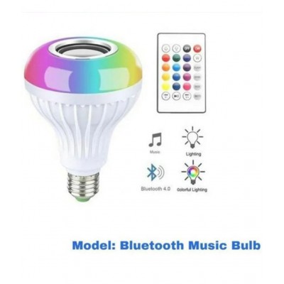 Cereto (Pack Of 2 Led Music Lights) 12 Watts LED Music Lights with Bluetooth Speaker Music Light  B22 + RGB Light Ball Colorful Led Light with Remote Control for Home, Bedroom, Living Room, Party Decoration (Multicolour)