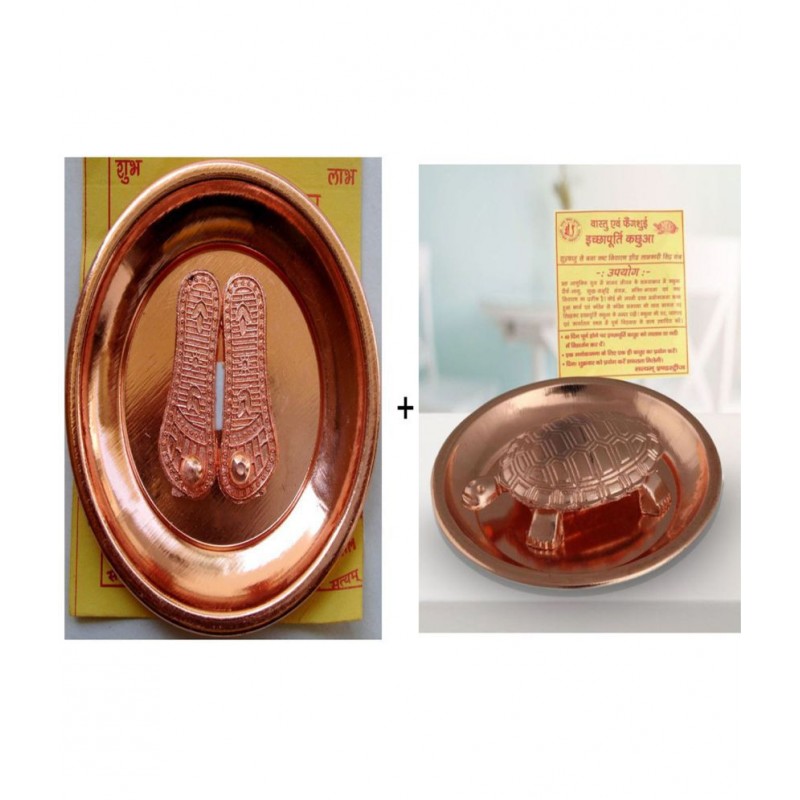 Charan Paduka + Copper Plated Kawach Yantra