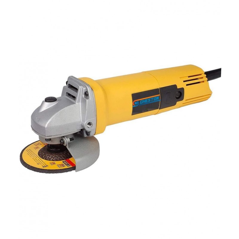 Cheston Angle Grinder for Grinding, Cutting, Polishing (4 inch/100mm), 850W Yellow Grinder Machine with Auxiliary Handle