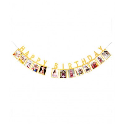 Chocozone 1st Birthday Decorations - Monthly Milestone Birthday Photo Banner for Newborn to 12 Months, Picture Banner for Birthday, Baby Shower Gift (Pictures not Included)