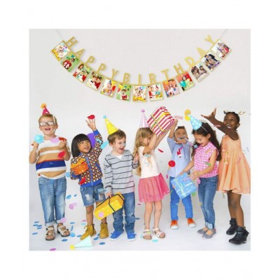 Chocozone 1st Birthday Decorations - Monthly Milestone Birthday Photo Banner for Newborn to 12 Months, Picture Banner for Birthday, Baby Shower Gift (Pictures not Included)