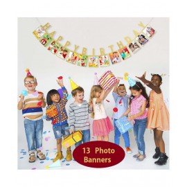 Chocozone 1st Birthday Decorations - Monthly Milestone Birthday Photo Banner for Newborn to 12 Months, Picture Banner for Birthday, Baby Shower Gift (Pictures not Included)