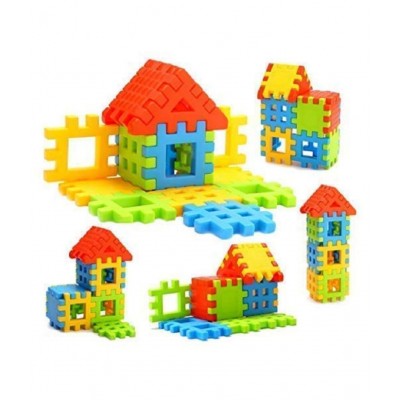 Chocozone 72pcs Blocks House Multi Color Building Blocks with Smooth Rounded Edges - Building Blocks for Kids- Blocks Game for 4 Years Old Girls & Boys