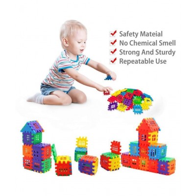 Chocozone 72pcs Blocks House Multi Color Building Blocks with Smooth Rounded Edges - Building Blocks for Kids- Blocks Game for 4 Years Old Girls & Boys