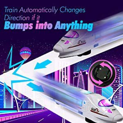 Chocozone Bump and Go High Speed Bullet Train Toys - 3D Lighting and Musical Toys for Kids Toys for 2 Years Old Girls- 38 cm