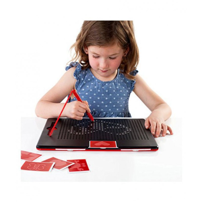 Chocozone Magnetic Drawing Board Magnetic Pads - Erasable Magna Doodle Writing Drawing Pad for Kids - Includes a Pen & 10 Pattern Cards (380 Magnets) Toys for 6 Years Old Girls Boys