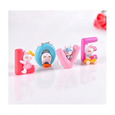 Chocozone Multicolour Polyresin Figurines - Pack of 4