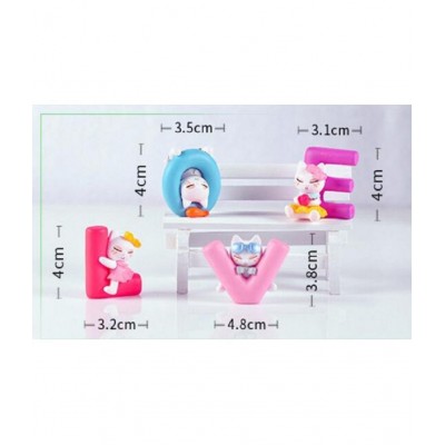 Chocozone Multicolour Polyresin Figurines - Pack of 4