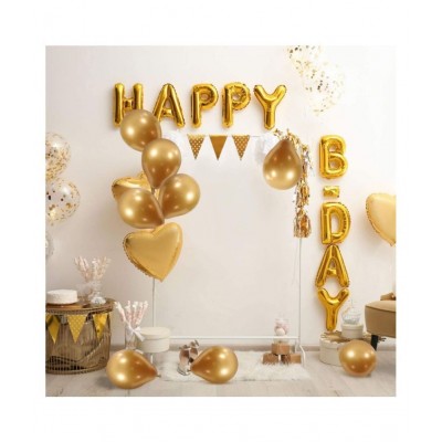 Chocozone Pack of 100 12" Golden Metallic Balloons for Birthday Party Decoration Kits Balloon for Kids