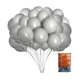 Chocozone Pack of 100 12" Grey Metallic Birthday Party Balloons Party Props Decoration Kits Balloon for Kids Chocozone Pack of 100 12" Grey Metallic Birthday Party Balloons Party Props Decoration Kits Balloon for Kids