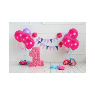 Chocozone Pack of 100 12" Pink Metallic Balloons Party Props Birthday Decoration Kits for Girls Baby Shower Balloons