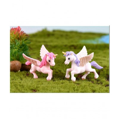 Chocozone Pack of 4 Cute Unicorn Miniatures Garden Decoration Gifts for Kids & Girlfriend (4cm)