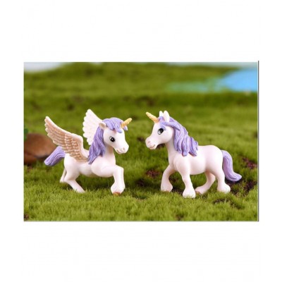Chocozone Pack of 4 Cute Unicorn Miniatures Garden Decoration Gifts for Kids & Girlfriend (4cm)