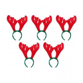 Christmas Party Supplies Accessories Red Reindeer HeadBands - 5 pcs