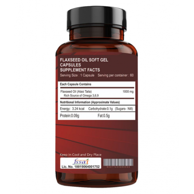 Cipzer Flaxseed Softgel Capsule F1 Capsule 60 no.s Pack Of 1