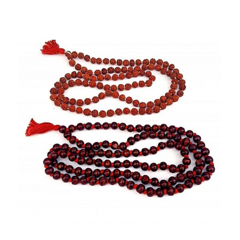Combo Of 2 Orignal Ruraksh And Lal Chandan Mala For Pooja Lab Tested Red Sandal