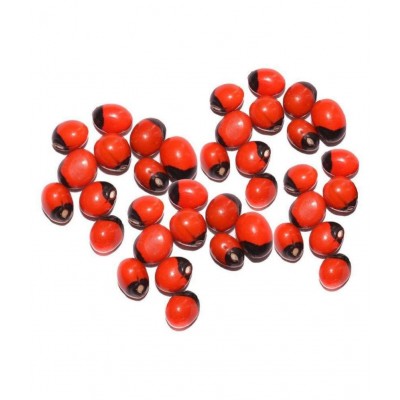 Combo of Red Gunja/Lal Chirmi Beej/Kamal Gatta & White Kauri & Gomti Chakra (11 pcs Each) for Puja, Worship, Protection for Diwali & Laxmi Pooja by Dorvik Enterprises