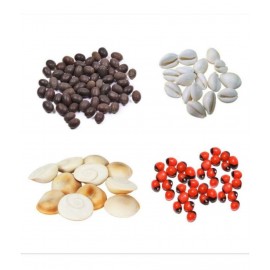 Combo of Red Gunja/Lal Chirmi Beej/Kamal Gatta & White Kauri & Gomti Chakra (11 pcs Each) for Puja, Worship, Protection for Diwali & Laxmi Pooja by Dorvik Enterprises Combo of Red Gunja/Lal Chirmi Beej/Kamal Gatta & White Kauri & Gomti Chakra (11 pcs Each) for Puja, Worship, Protection for Diwali & Laxmi Pooja by Dorvik Enterprises