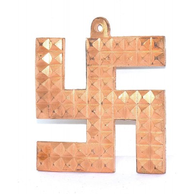 Copper Swastik Pyramid Vaastu Dosh Nivaran Items Remedies Product for Home & Office Main Door Decor (3.5 inches)