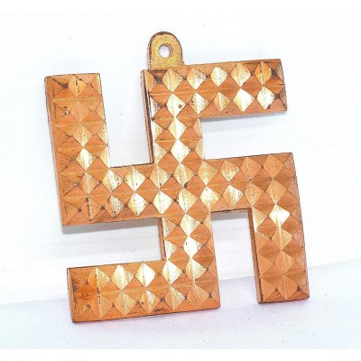 Copper Swastik Pyramid Vaastu Dosh Nivaran Items Remedies Product for Home & Office Main Door Decor (3.5 inches)