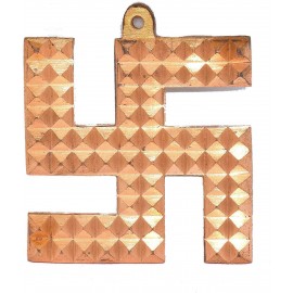 Copper Swastik Pyramid Vaastu Dosh Nivaran Items Remedies Product for Home & Office Main Door Decor (3.5 inches)